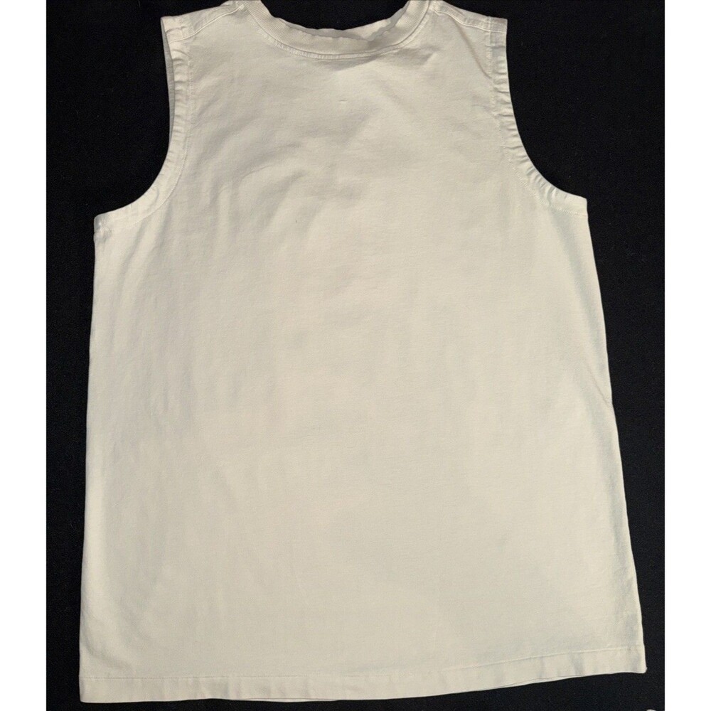 Lululemon All Yours Organic Cotton Muscle Tank Top Ivory Sleeveless Crew Large